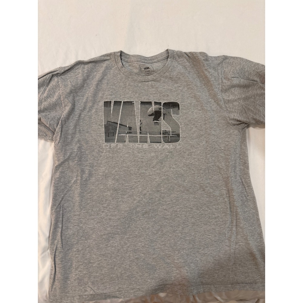 Vans Off The Wall Mens XL Gray Graphic T-Shirt Classic Fit Skateboarding Tee